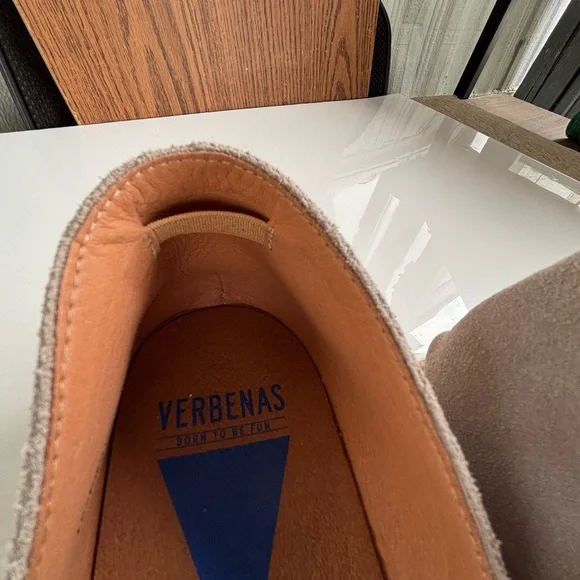 Verbenas Carmen Serraje Piedra Suede Espadrille Flat Shoes Size 41/ US 10.5/11 - Picture 8 of 16